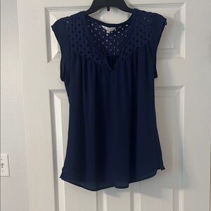 Navy Sleeveless Women's Top